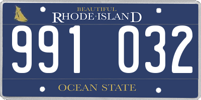 RI license plate 991032