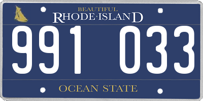 RI license plate 991033