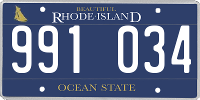 RI license plate 991034