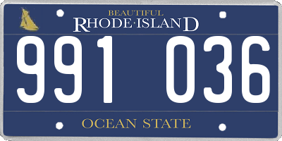 RI license plate 991036