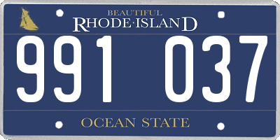 RI license plate 991037