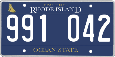 RI license plate 991042