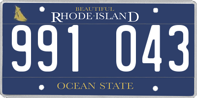 RI license plate 991043
