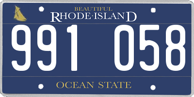 RI license plate 991058