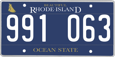 RI license plate 991063