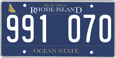 RI license plate 991070