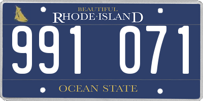 RI license plate 991071