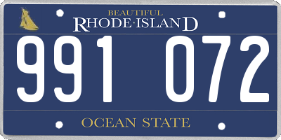 RI license plate 991072
