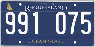 RI license plate 991075