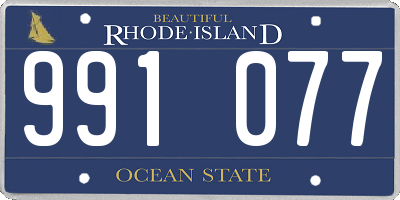 RI license plate 991077