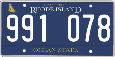 RI license plate 991078