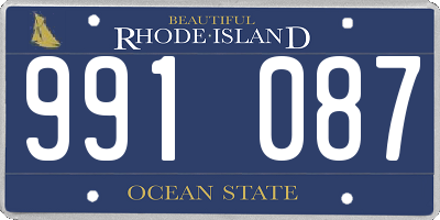 RI license plate 991087