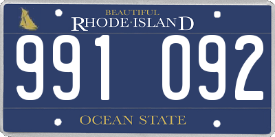 RI license plate 991092