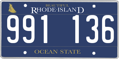 RI license plate 991136