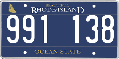 RI license plate 991138