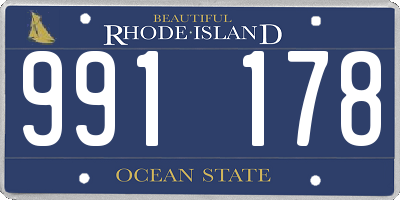 RI license plate 991178