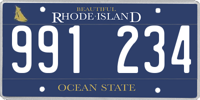 RI license plate 991234