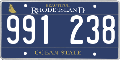 RI license plate 991238