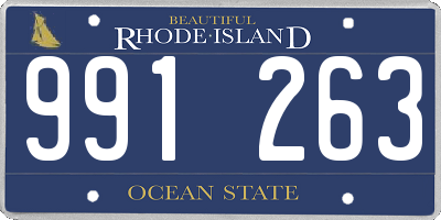 RI license plate 991263