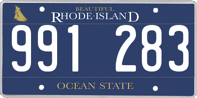 RI license plate 991283