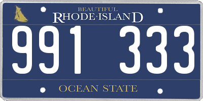 RI license plate 991333