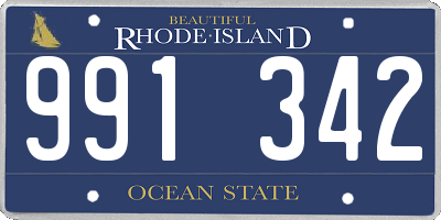 RI license plate 991342