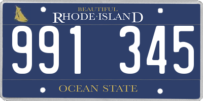 RI license plate 991345
