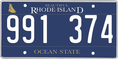 RI license plate 991374