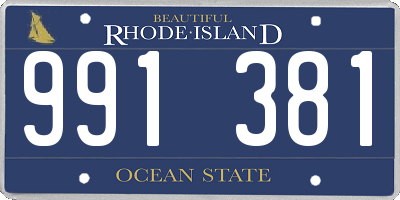 RI license plate 991381