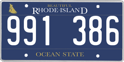 RI license plate 991386