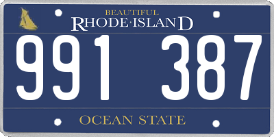 RI license plate 991387