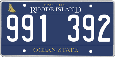 RI license plate 991392