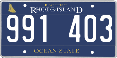 RI license plate 991403