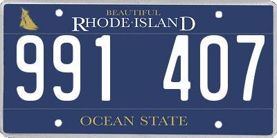 RI license plate 991407