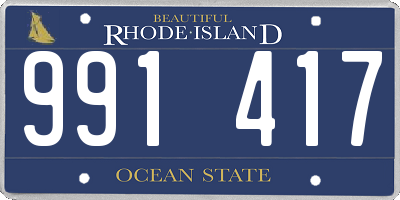 RI license plate 991417