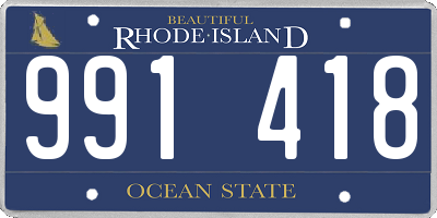 RI license plate 991418