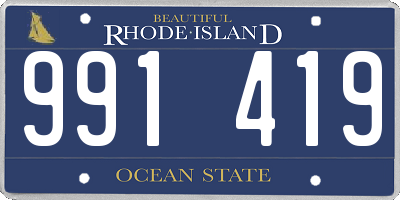 RI license plate 991419