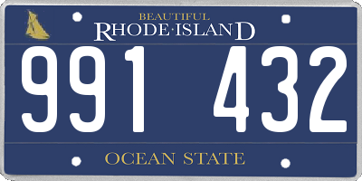 RI license plate 991432