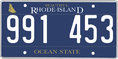 RI license plate 991453