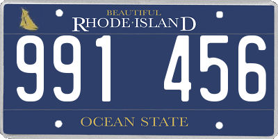 RI license plate 991456