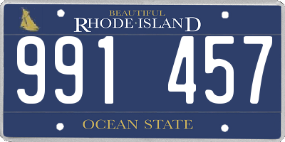 RI license plate 991457