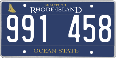 RI license plate 991458