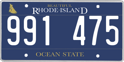RI license plate 991475