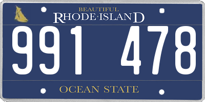 RI license plate 991478