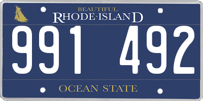 RI license plate 991492