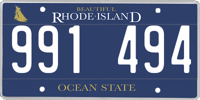 RI license plate 991494