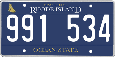 RI license plate 991534