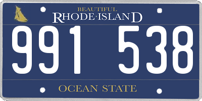 RI license plate 991538