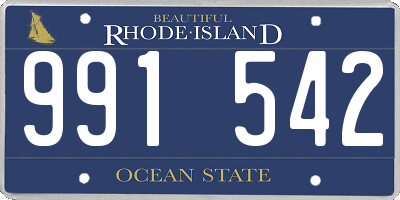 RI license plate 991542