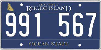 RI license plate 991567